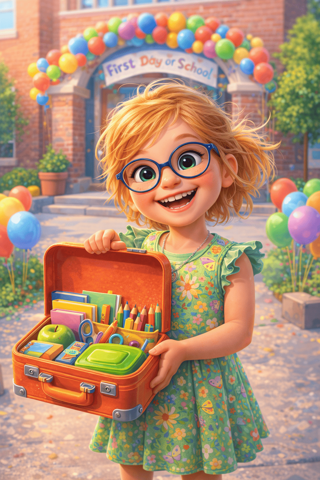 Den første skoledag rejsekuffert